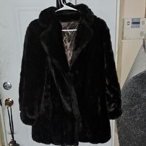 Tissavel of France Black Faux Fur Teddy Jacket
